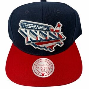Mitchell & Ness Super Bowl XXXIII red and navy snapback hat